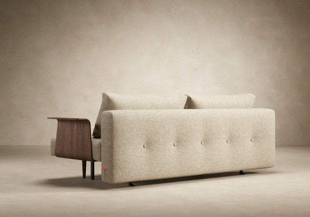 Recast Plus Dark Styletto Sofa w/Walnut Arms