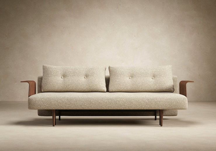 Recast Plus Dark Styletto Sofa w/Walnut Arms