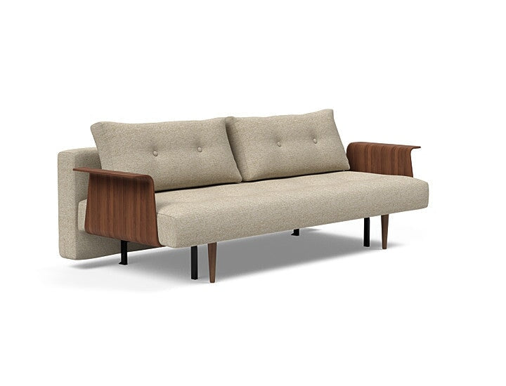 Recast Plus Dark Styletto Sofa w/Walnut Arms