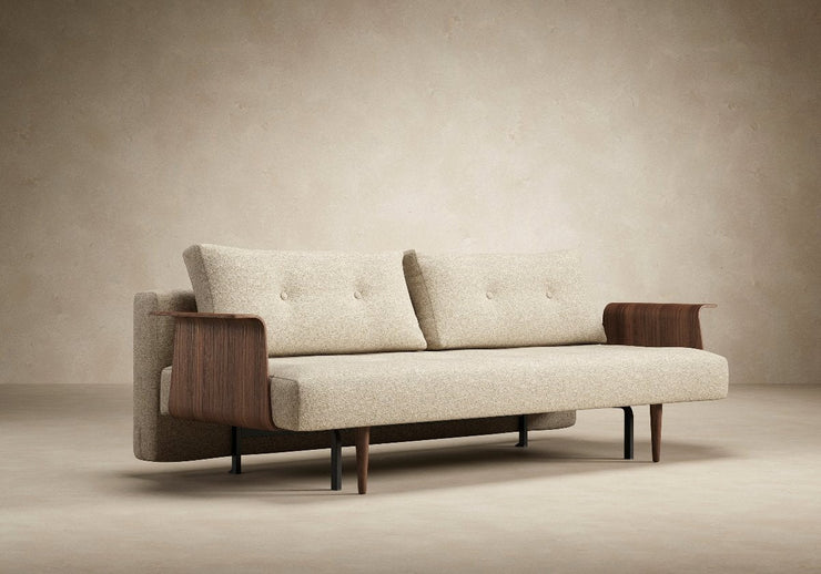 Recast Plus Dark Styletto Sofa w/Walnut Arms