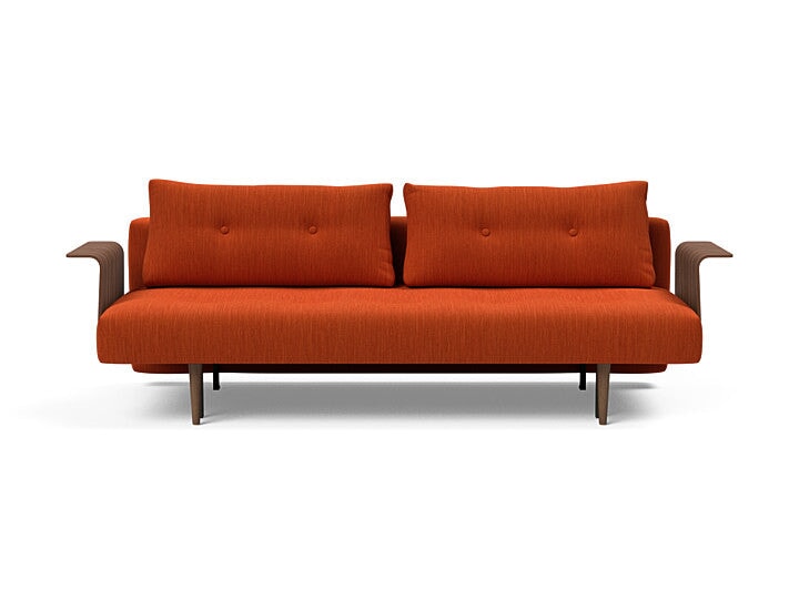 Recast Plus Dark Styletto Sofa w/Walnut Arms